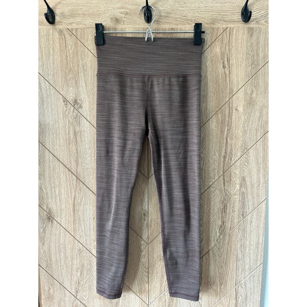 Athleta High Rise Jacquard 7/8 Stretch Leggings Tan Brown Size XS